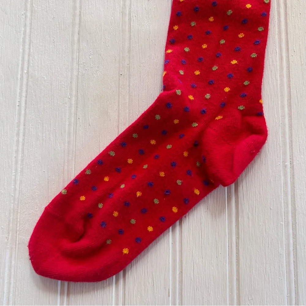 Hanna Andersson ~Girl’s Red Polka Dot Denmark Cotton Blend Footed Tights 150/160